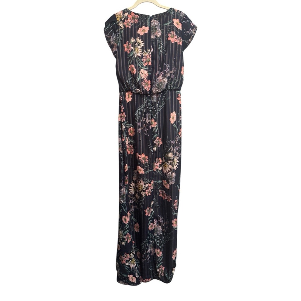 Kay Unger Ricarda Navy Floral Maxi Gown Chiffon Mother Of The‎ Bride Wedding 4 - Picture 5 of 6